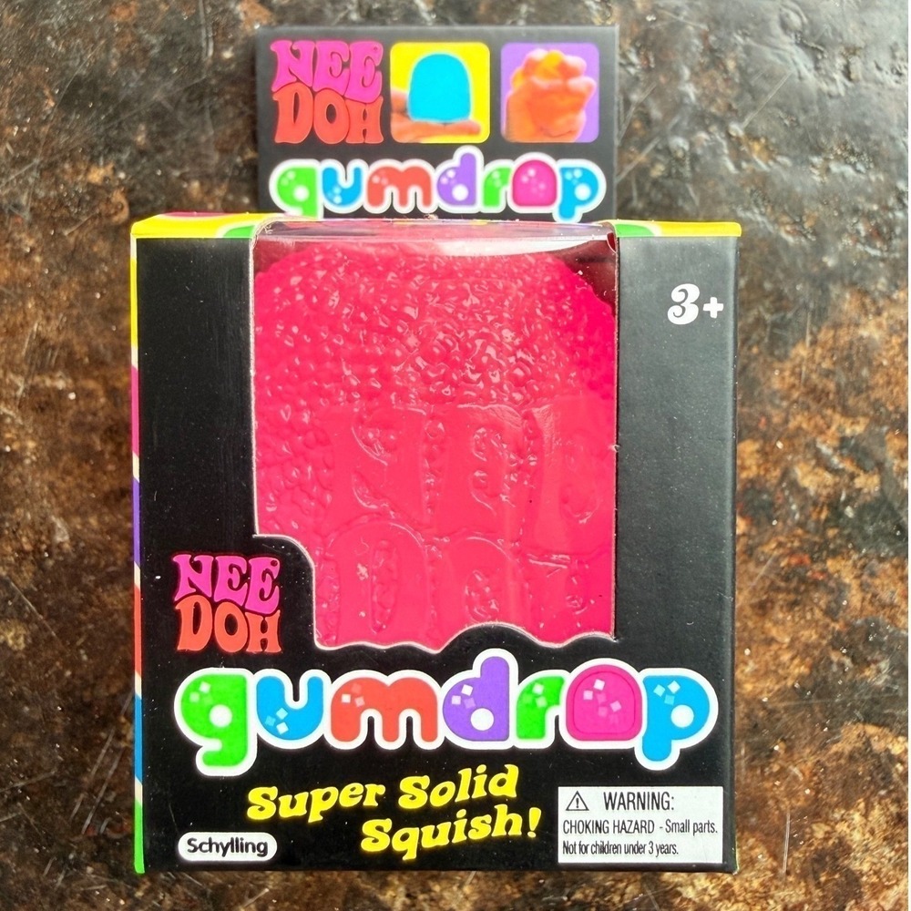 NeeDoh Gumdrop Fidget Toy Nee Doh Super Solid Squish Sensory Stress Pink NWT - Picture 1 of 5